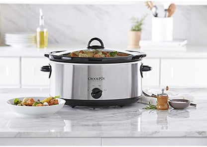 7 Quart Oval Manual Slow Cooker – Stainless Steel - Curated Catalog H2