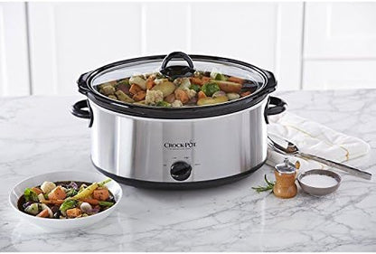 7 Quart Oval Manual Slow Cooker – Stainless Steel - Curated Catalog H2