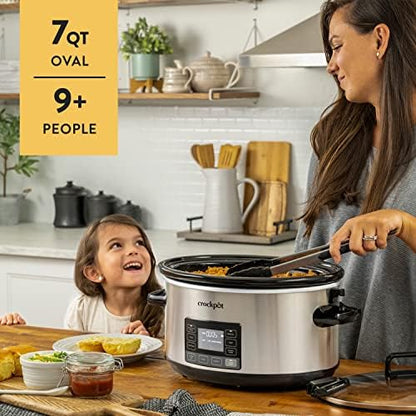 7 Quart Portable Programmable Slow Cooker with Timer - Curated Catalog V4
