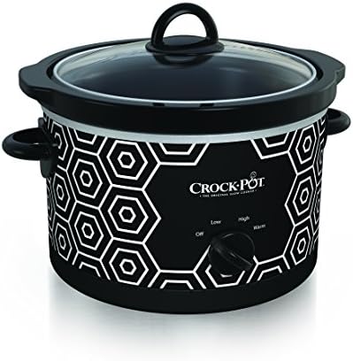 4.5 Quart Portable Slow Cooker – Black & White - Curated Catalog Y9