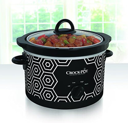 4.5 Quart Portable Slow Cooker – Black & White - Curated Catalog Y9
