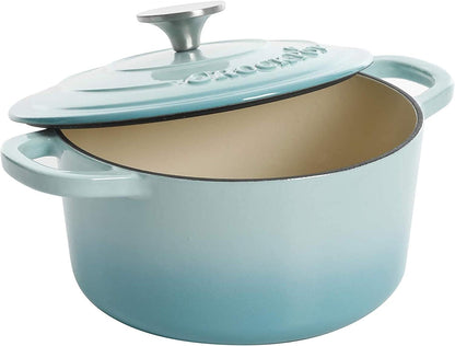 3 Quart Enameled Cast Iron Dutch Oven – Aqua - Curated Catalog H3