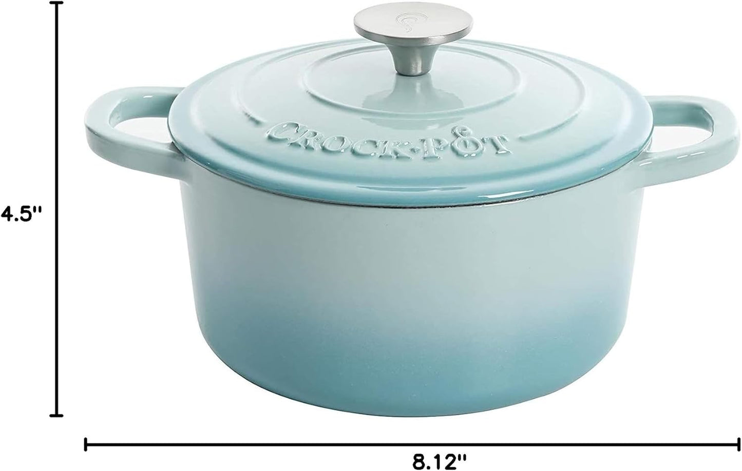 3 Quart Enameled Cast Iron Dutch Oven – Aqua - Curated Catalog Q6