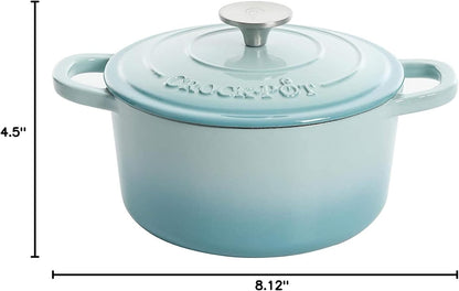 3 Quart Enameled Cast Iron Dutch Oven – Aqua - Curated Catalog Q6