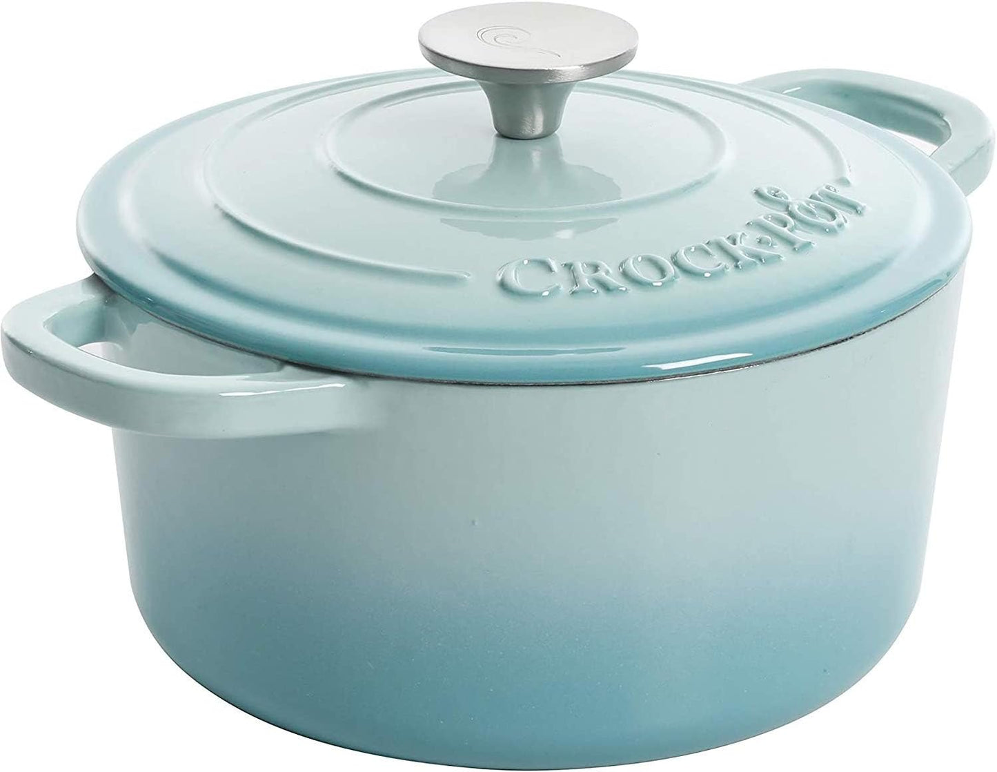 3 Quart Enameled Cast Iron Dutch Oven – Aqua - Curated Catalog Q6